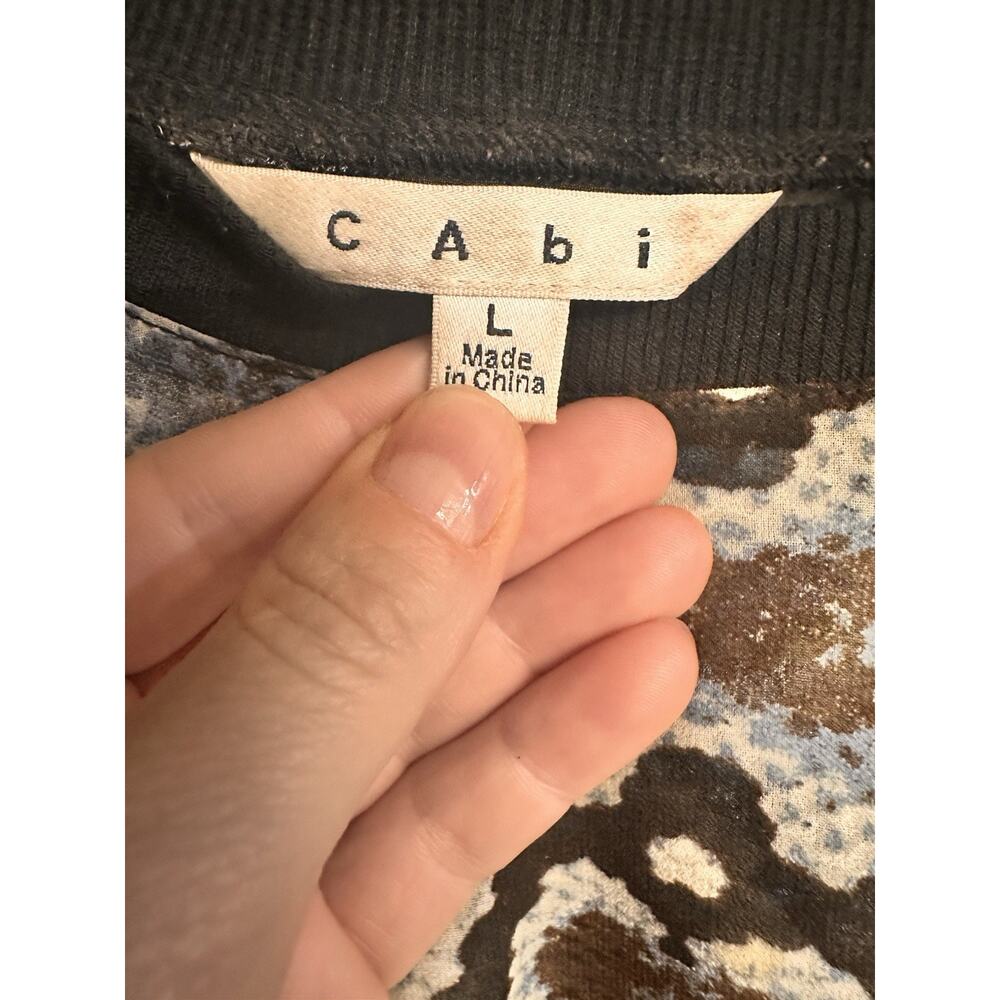 Cabi Python Retro Print Chiffon Blouse Size L - image 3